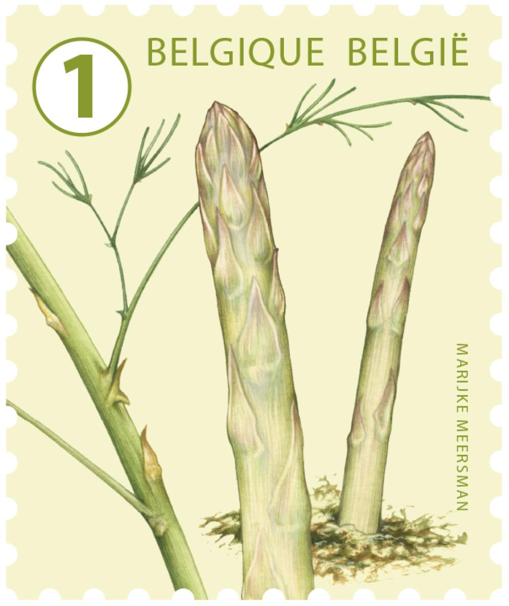 Postzegelblaadje groenten 50 nonprior postzegels voor België